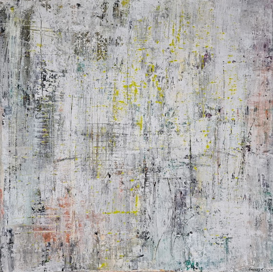 Image 1 of Frances Eckhardt - Peinture abstraite 80X80 cm + cadre No 202308-01