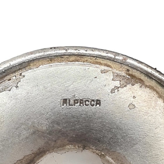 Image 1 of Set à liqueur vintage en métal argenté avec pied, années 1950