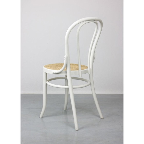 Image 1 of Ensemble de 4 chaises blanches vintage No. 18 modèle par Michael Thonet