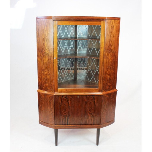 Meuble d'angle vintage avec meuble de bar en bois de rose, Danemark 1960