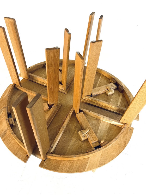 Image 1 of Table basse en chêne avec tabourets