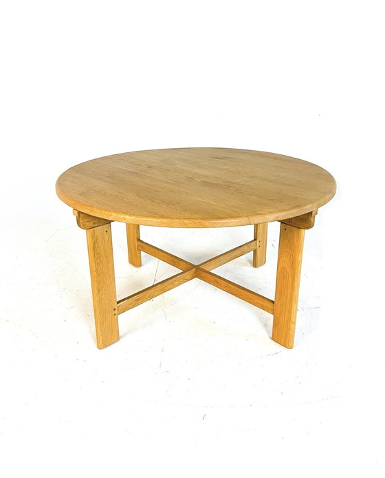 Image 1 of Table basse en chêne avec tabourets