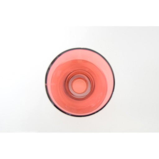 Vase vintage en verre tchèque par Glasswork Novy Bor, années 1950