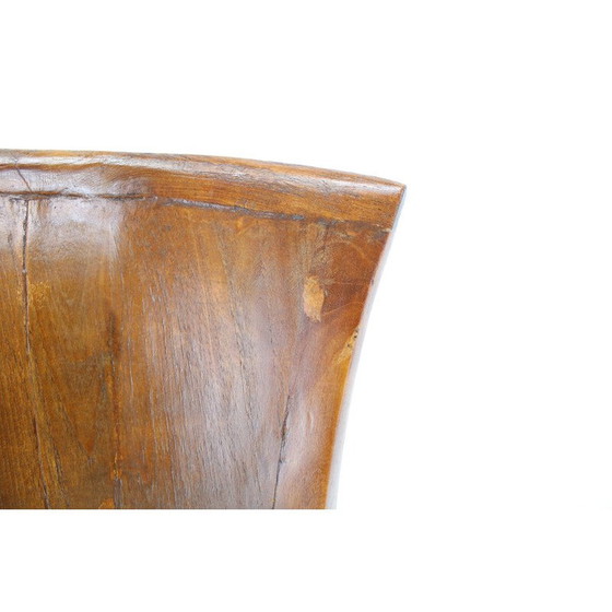 Image 1 of Paire de chaises vintage en teck massif, Inde 1980