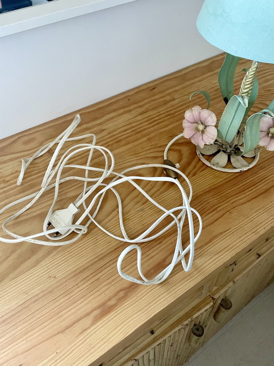 Image 1 of Lampe Vintage Design Italien - Fleurs Et Foliage