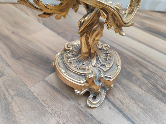 Image 1 of 2X Chandelier richement orné 3 bras, laiton