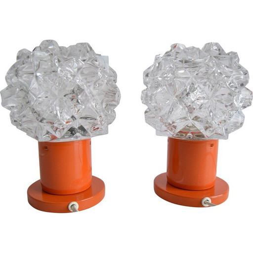 Paire de lampes de table vintage par Kamenický Šenov, 1970