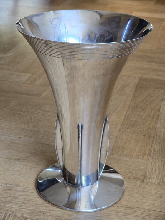 Image 1 of Rare grand vase Wfm Art Deco, plaqué argent