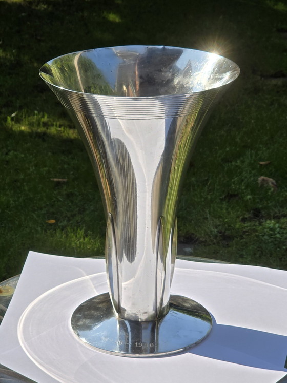 Image 1 of Rare grand vase Wfm Art Deco, plaqué argent