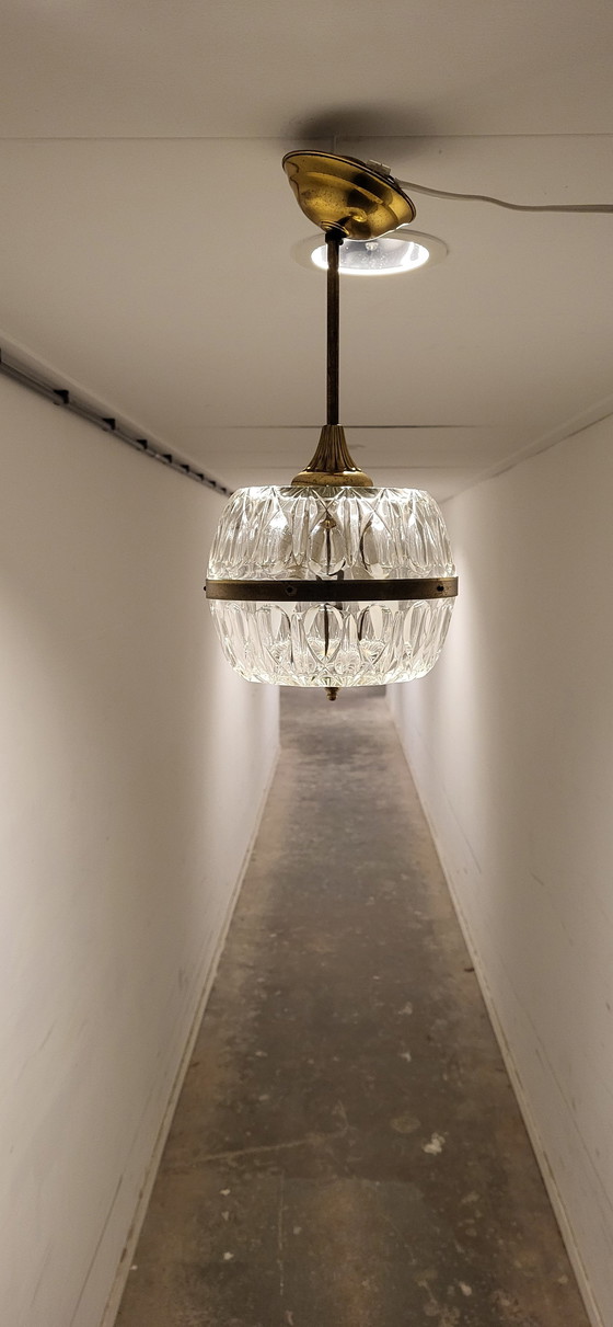 Image 1 of Plafonnier en verre cristallin Hollywood Regency