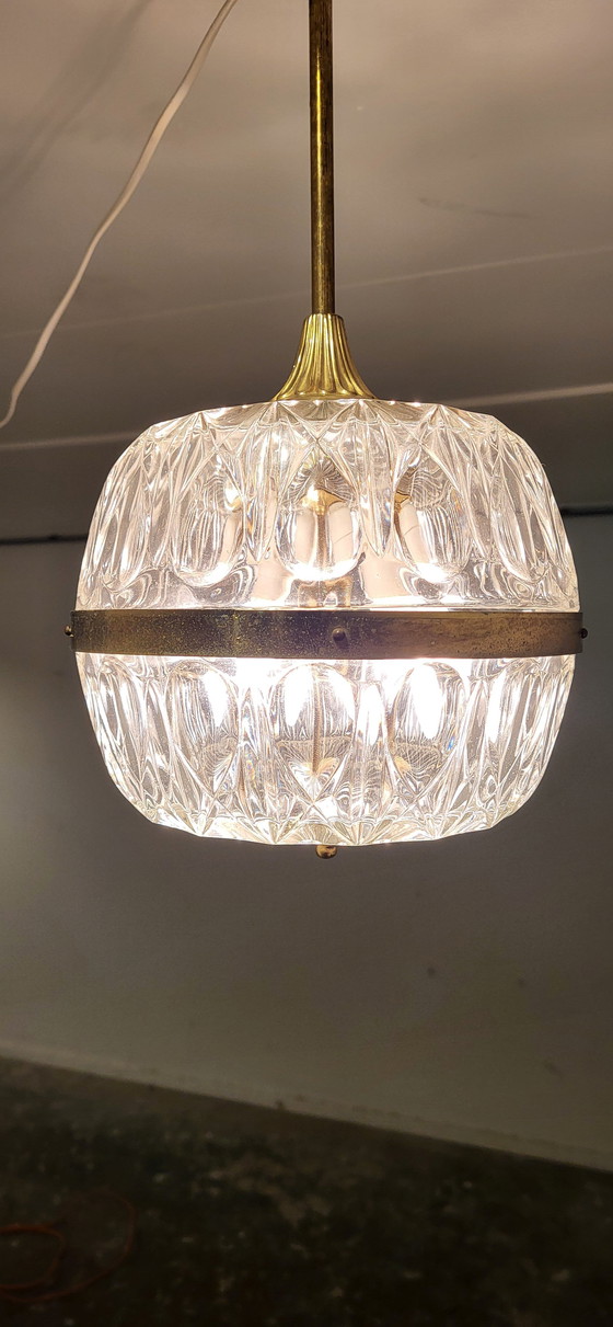 Image 1 of Plafonnier en verre cristallin Hollywood Regency