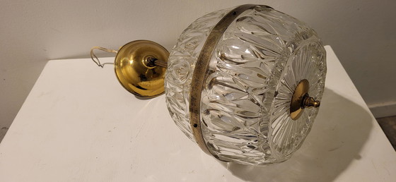 Image 1 of Plafonnier en verre cristallin Hollywood Regency