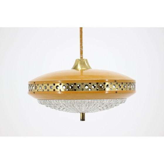 Image 1 of Lampe suspendue vintage en métal et verre pour l'Expo de Bruxelles, Tchécoslovaquie 1960