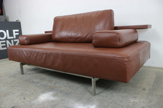 Image 1 of Rolf Benz Dono Canapé Deux Places Marron Cuir Canapé Extensible Chaise Longue