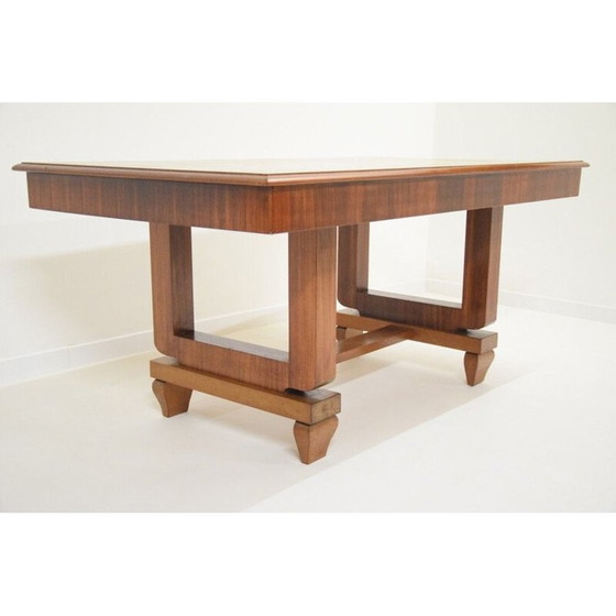 Image 1 of Table de salle à manger Art Déco en ébène et macassar 1930