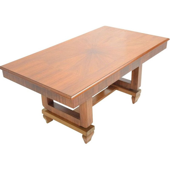 Image 1 of Table de salle à manger Art Déco en ébène et macassar 1930