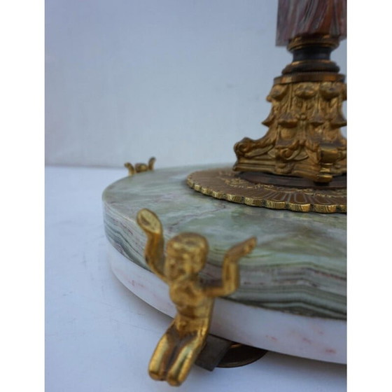 Image 1 of Lampadaire vintage en marbre onyx et or, Italie 1960