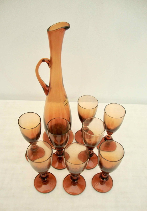 Image 1 of 8 Verres Et Carafe En Cristal De Portieux
