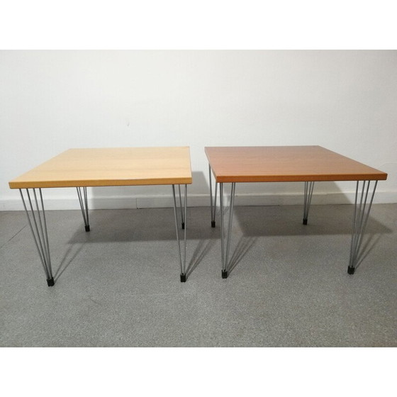 Image 1 of Paire de tables basses en bois vintage, 1980