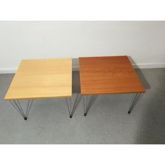 Image 1 of Paire de tables basses en bois vintage, 1980