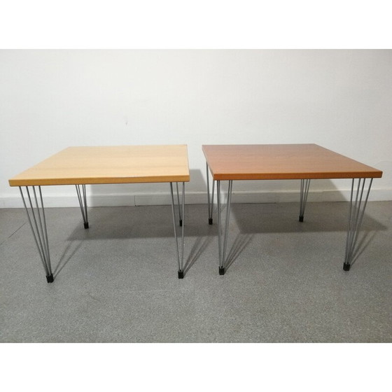 Image 1 of Paire de tables basses en bois vintage, 1980