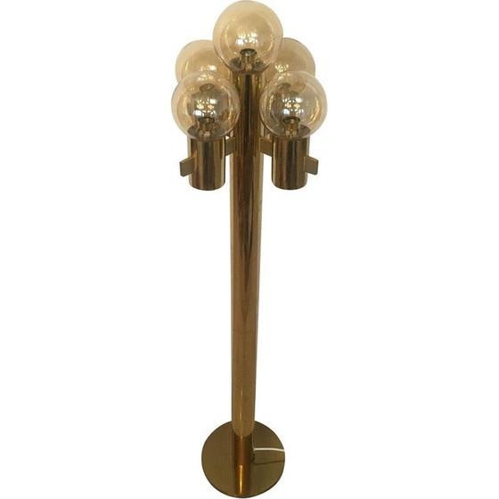 Image 1 of Lampadaire vintage en laiton par Gaetano Sciolari, Italie, années 1970