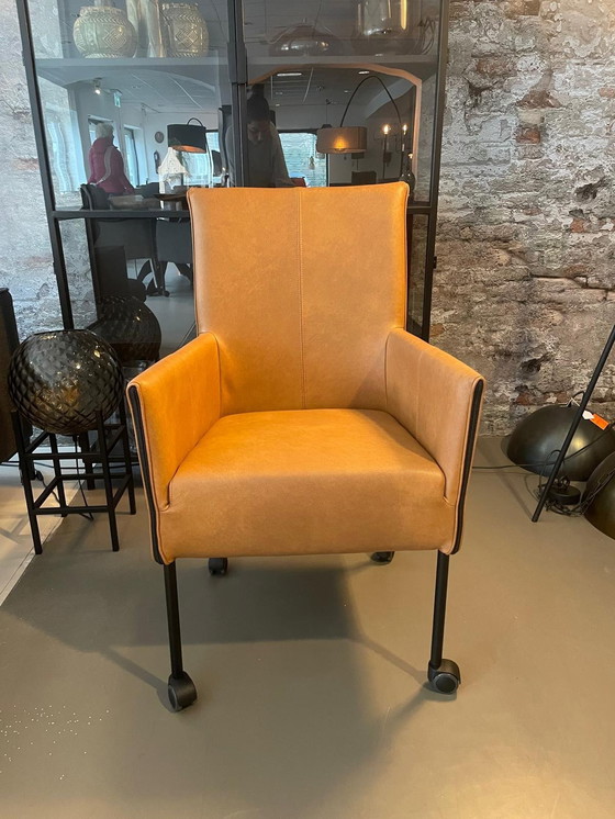 Image 1 of Chaises de salle à manger en cuir Freek Xl Granada Cognac Set Of 6