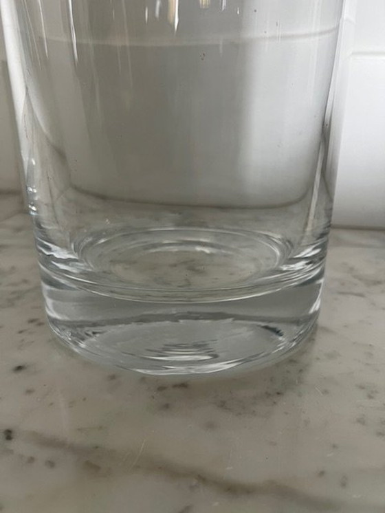 Image 1 of Vase cylindrique en verre épais transparent