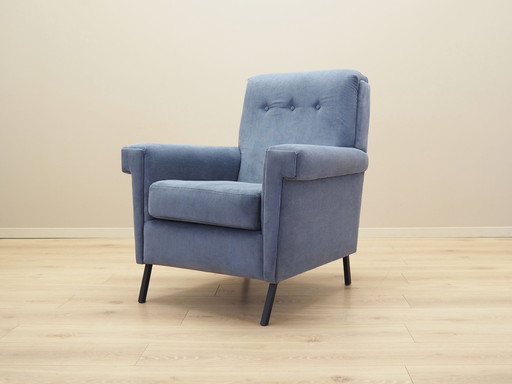 Fauteuil bleu, Design italien, 1970S, Production : Italie