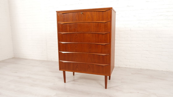 Image 1 of Commode danoise vintage | Teck | 6 tiroirs | 106 Cm