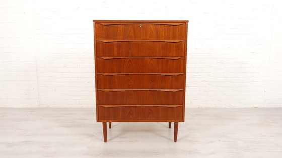 Image 1 of Commode danoise vintage | Teck | 6 tiroirs | 106 Cm