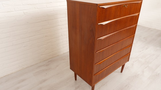 Image 1 of Commode danoise vintage | Teck | 6 tiroirs | 106 Cm