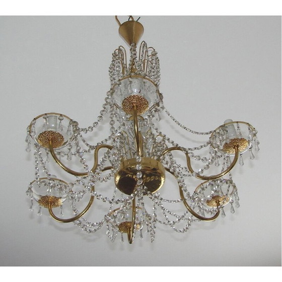 Image 1 of Lustre vintage en laiton, 1960