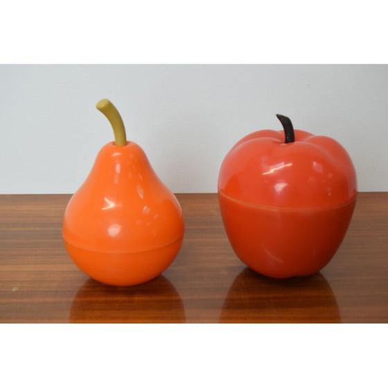 Image 1 of Paire de boîtes en plastique vintage, tchèque 1970