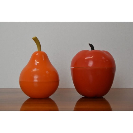 Image 1 of Paire de boîtes en plastique vintage, tchèque 1970