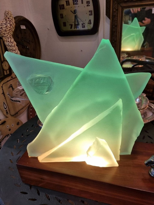 Lampe En Verre Sablé Pour Cardin