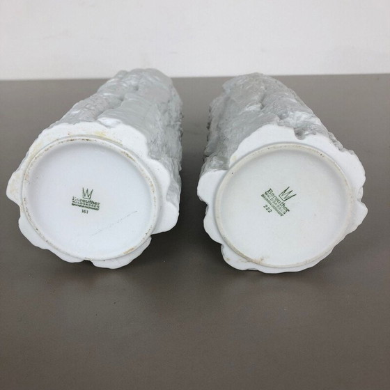 Image 1 of Paire de vases en porcelaine vintage OP Art, Brutalist, par Bareuthe Waldsassen, Allemagne 1970