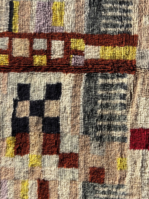 Tapis marocain Beni Ouarain tissé à la main - motifs géométriques colorés - 200X300 Cm