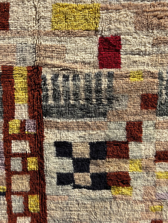 Image 1 of Tapis marocain Beni Ouarain tissé à la main - motifs géométriques colorés - 200X300 Cm