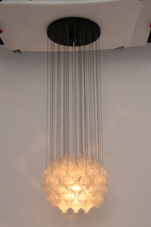 Lampe suspendue chandelier 'Tulipan' de Kalmar, verre soufflé, 1970,