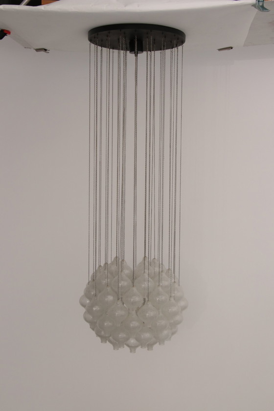 Image 1 of Lampe suspendue chandelier 'Tulipan' de Kalmar, verre soufflé, 1970,