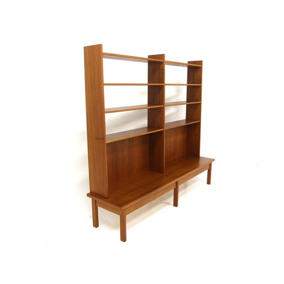 Image 1 of Table de salle à manger vintage en teck et laiton, Suède 1950