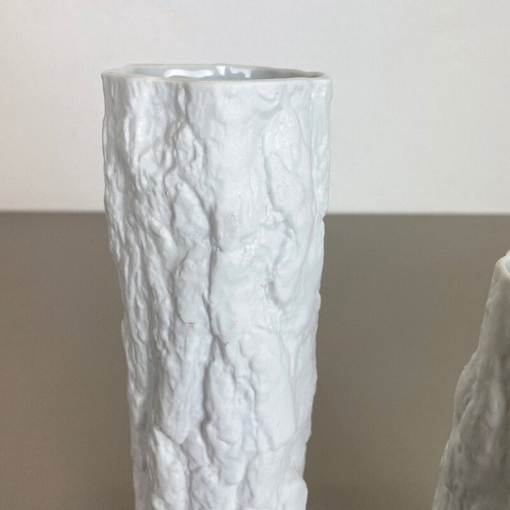 Image 1 of Paire de vases en porcelaine Op Art Brutalist par Bareuther, Allemagne 1970