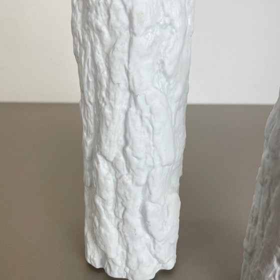 Image 1 of Paire de vases en porcelaine Op Art Brutalist par Bareuther, Allemagne 1970