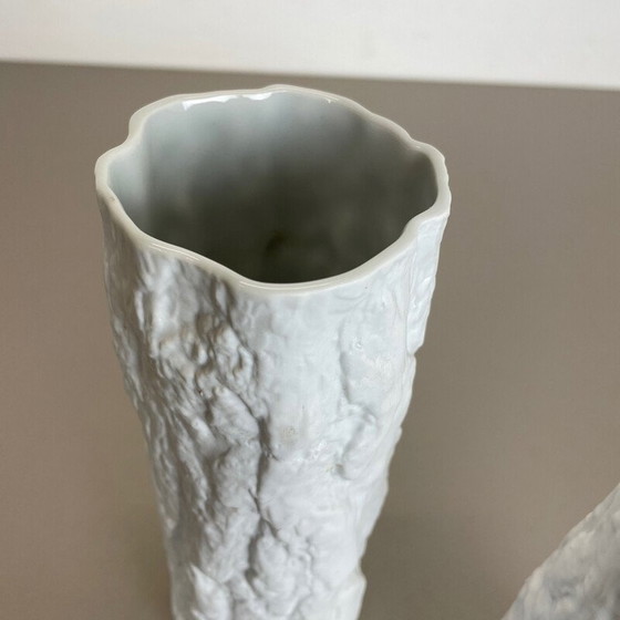 Image 1 of Paire de vases en porcelaine Op Art Brutalist par Bareuther, Allemagne 1970
