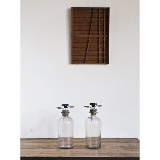 Image 1 of Paire de bouteilles en verre vintage, Espagne 1960