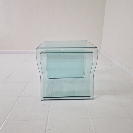 Image 1 of Table gigogne vintage en verre "Tango" par Fabio Di Bartolomei pour Fiam Italia