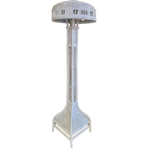 Lampadaire vintage italien en rotin, 1960