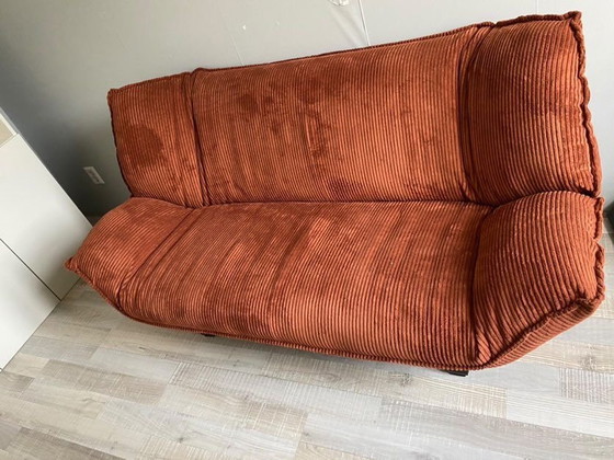 Image 1 of Leolux Tango Rib Fabric Copper Terra Cotta Red New 2 Seater