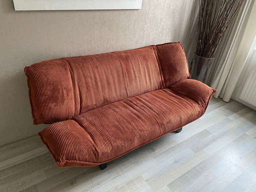 Leolux Tango Rib Fabric Copper Terra Cotta Red New 2 Seater